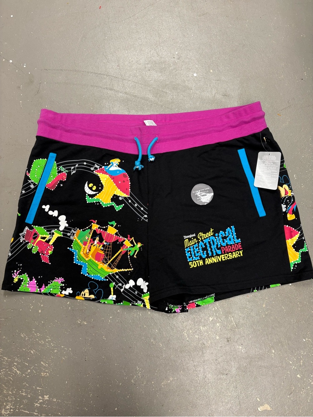 Disney Electrical Parade Glow in the Dark Shorts Womens 1X NWT